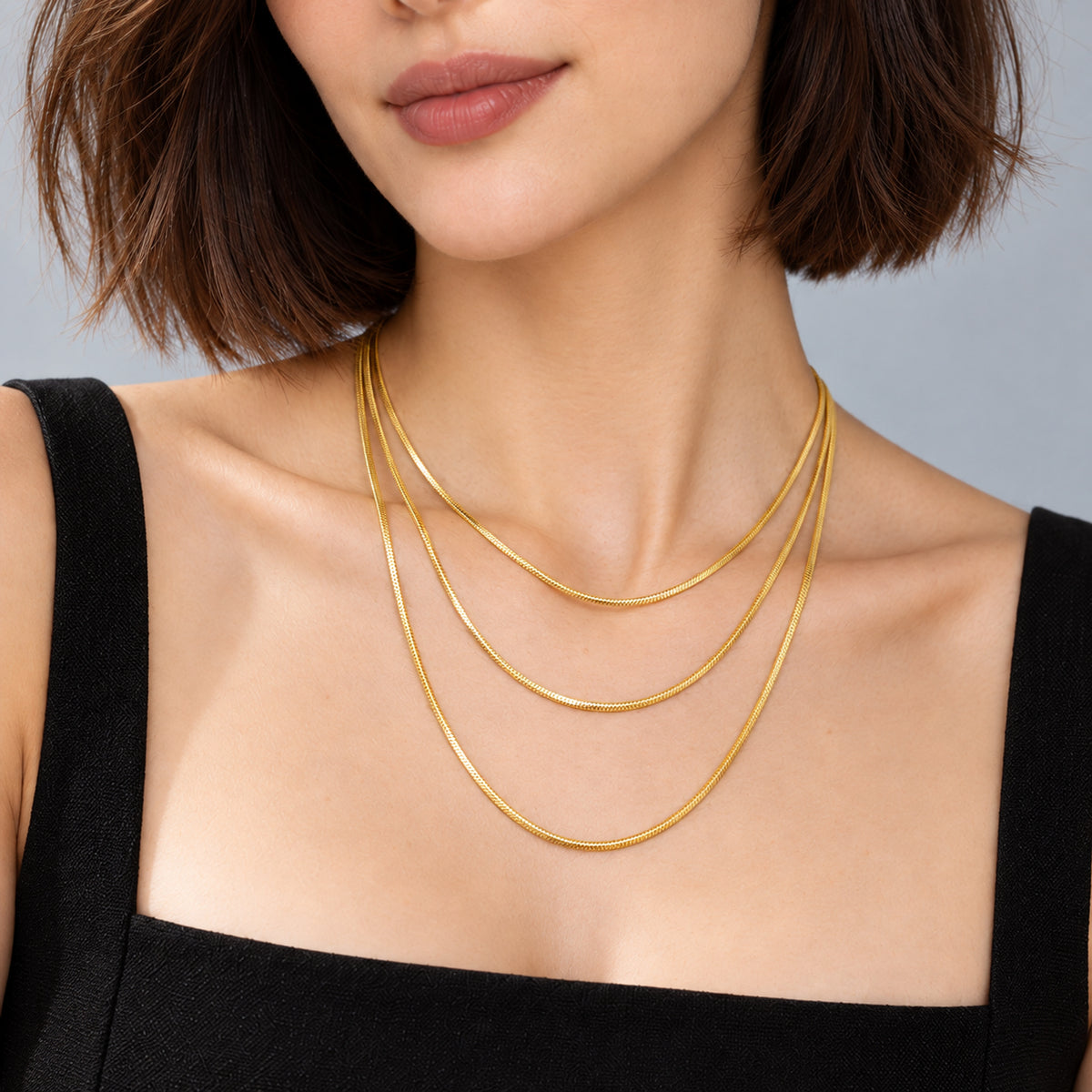 VERA — 120cm Multi-Wear Fluid Square Snake Chain Necklace