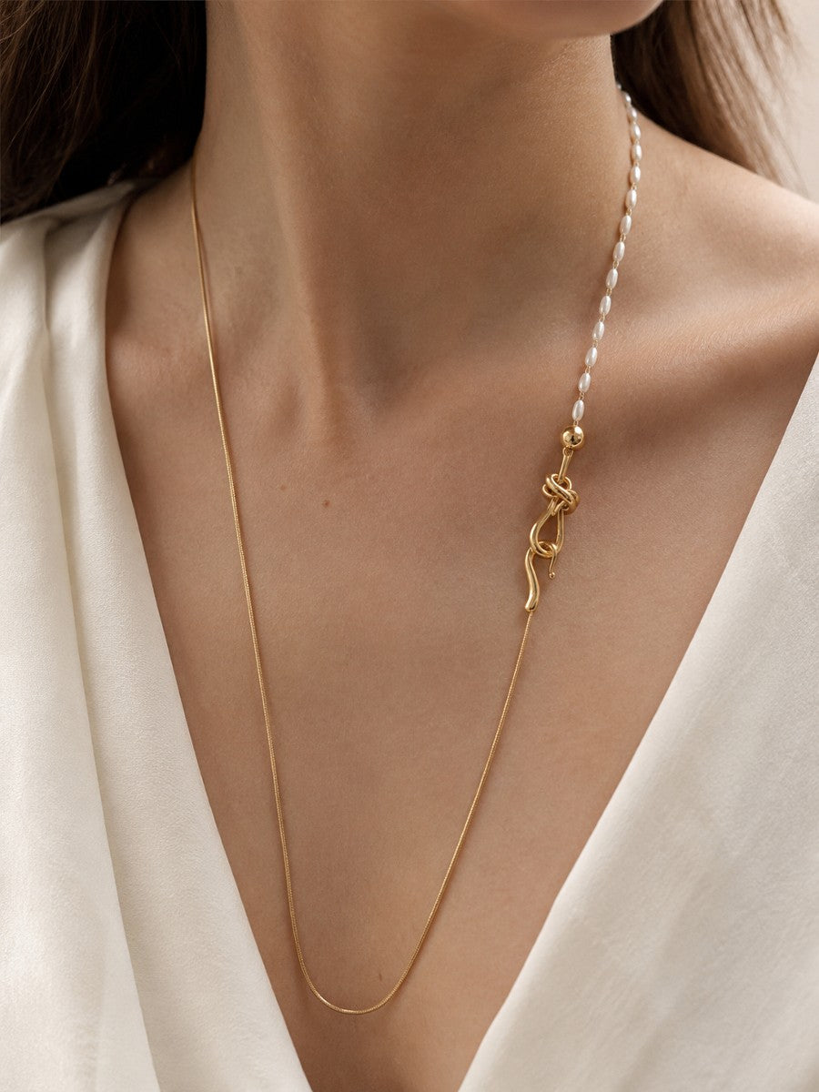 ELENE necklace daily styling with linen shirt