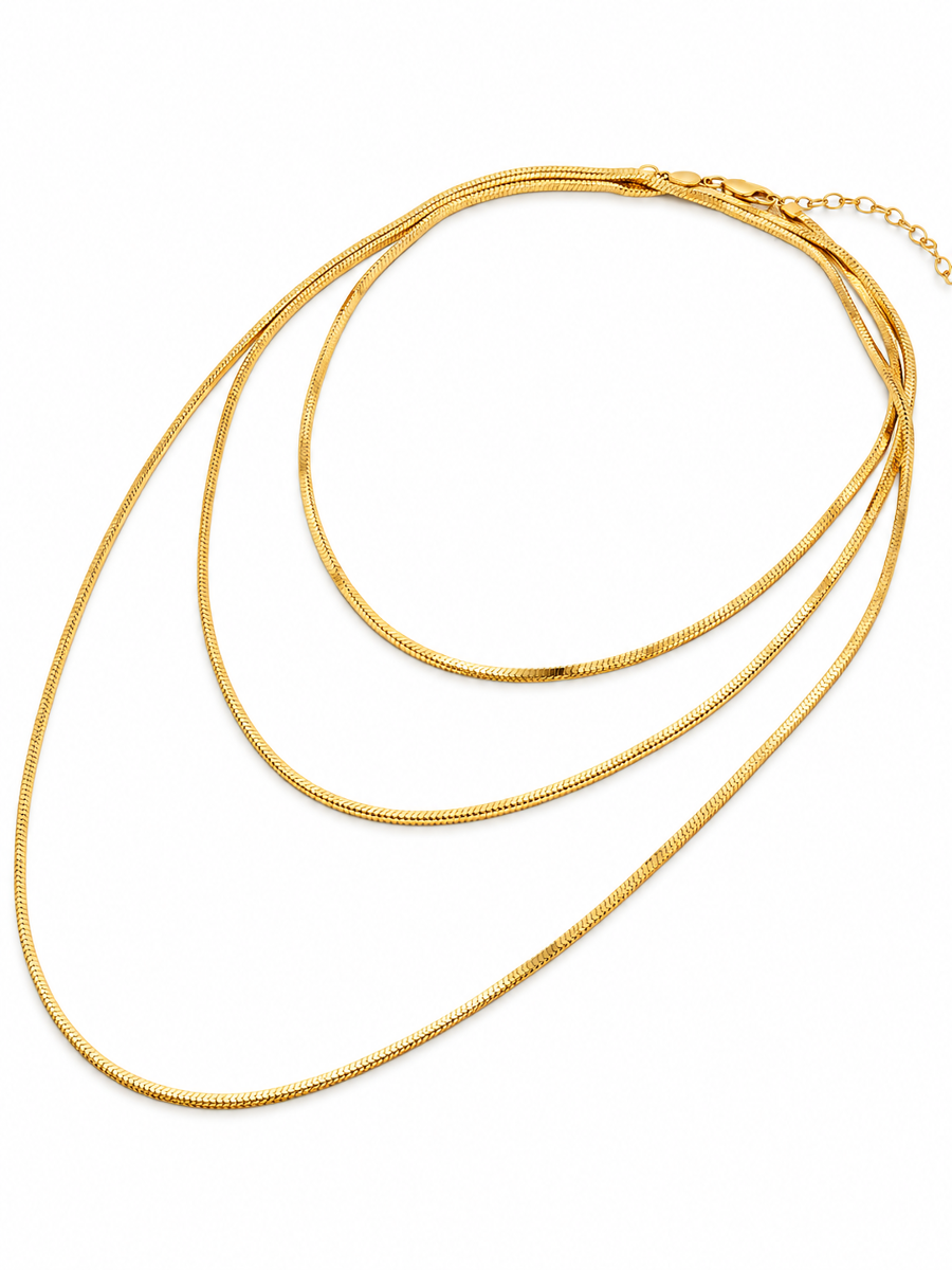 VERA — 120cm Multi-Wear Fluid Square Snake Chain Necklace