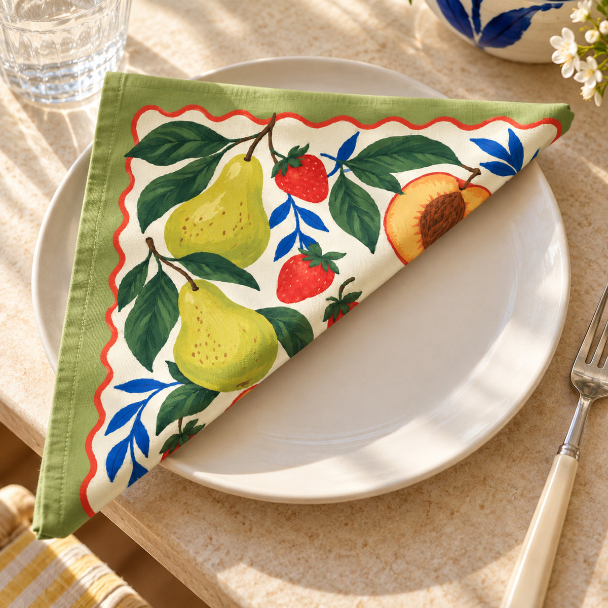 Offbeat Living, Weekend Orchard Dinner Cloth Napkins, Set of 4, 20 × 20 in