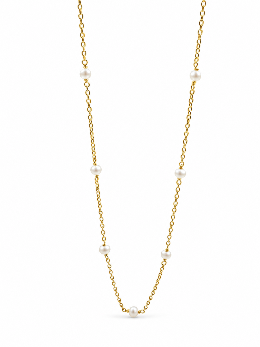 MIRA — Petite Freshwater Potato Pearl Station Choker Necklace