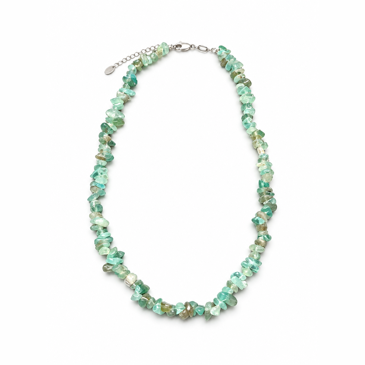 MIRA | Raw Blue Apatite Gemstone Chip Choker Necklace (S925 Sterling Silver)