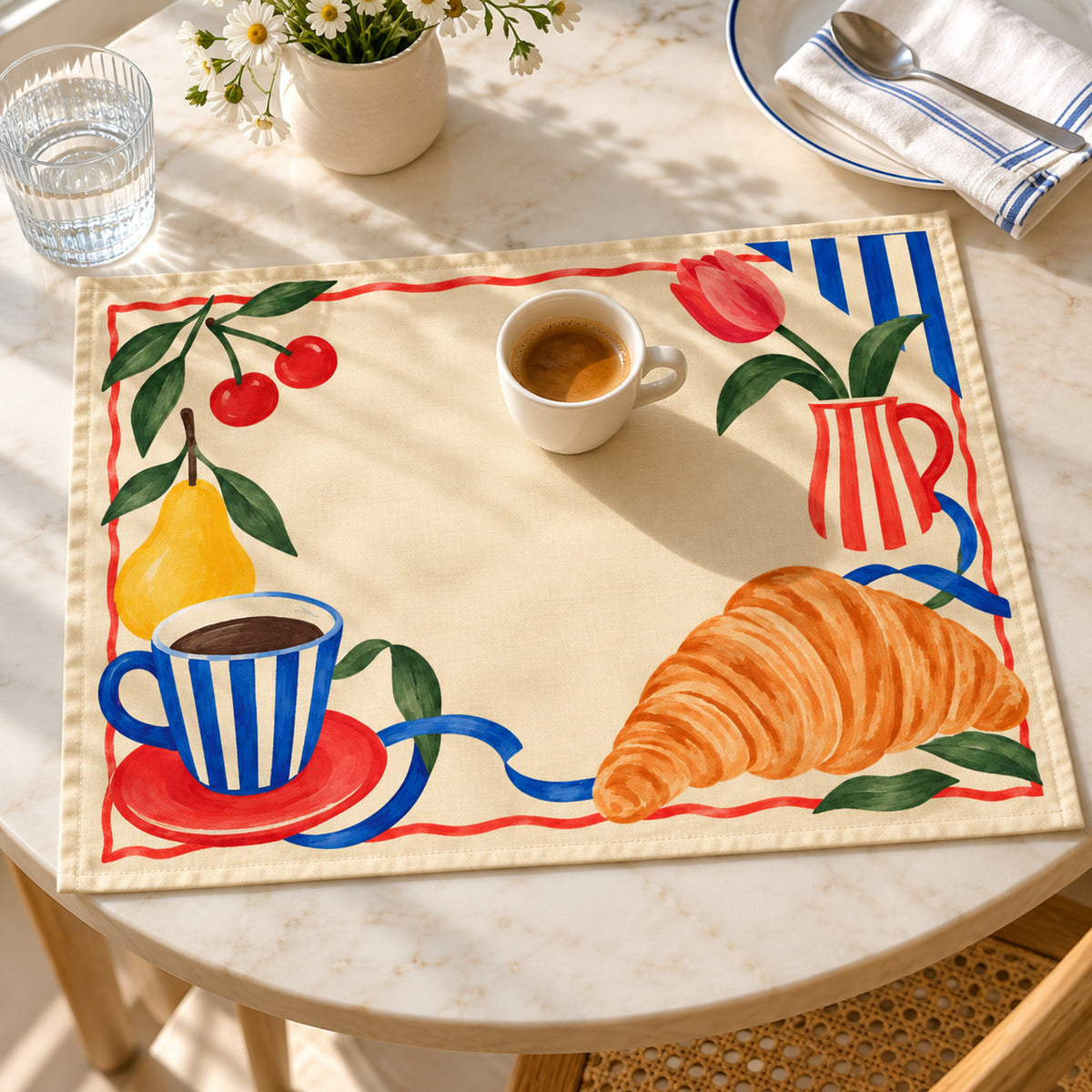 Offbeat Living, Afternoon Social Dining Placemats, Set of 4, 18 × 14 in